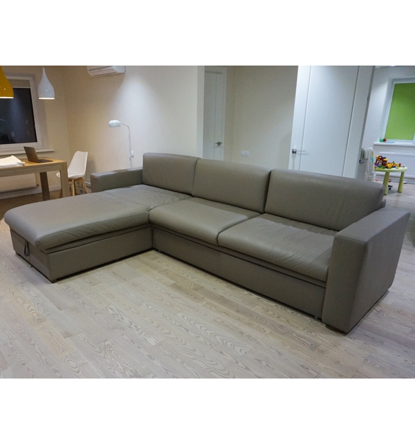 Кожаный угловой диван