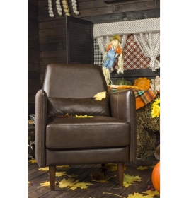 Кресло с кожи и ткани