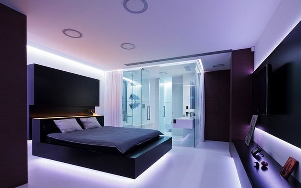 Спальня в стиле хай-тек.