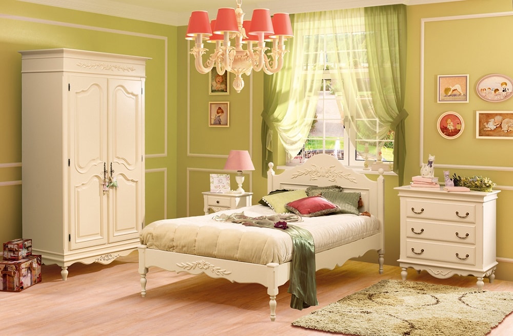 Светлые и спокойные тона для спальни.